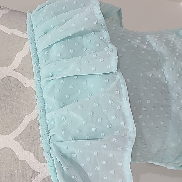 Evilly Bazir Seafom Green Off Shoulder Ruffle Dress - Picture 2 of 8